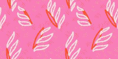 Unique abstract organic shapes seamless pattern. pink background. Hand drawn sketch creative forms print. Contemporary minimalist ornament. vector