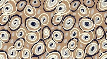 Unique abstract swirl organic shapes seamless pattern on a beige background. hand drawn irregular shape circular. Contemporary background ornament for print vector