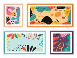 Set Of Various Paintings vector