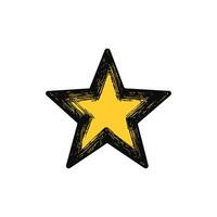 Expressive Hand-Drawn Star Symbol vector
