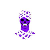 Portrait of a cheerful mummy in doodle style on a white background. vector