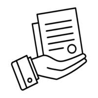 hand holding folder with documents vector
