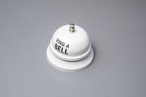 White bell for call service in the dining room or bar bell for the single order bell. photo