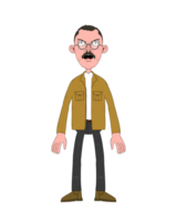 A cartoon man with glasses and a mustache png
