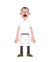A cartoon man with glasses and a white shirt png