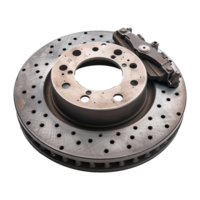 Highperformance drilled brake rotor with caliper assembly automotive braking system component png