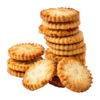 A Delicious Stack of Golden Brown Butter Cookies and Crackers png