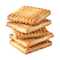 A stack of delicious golden brown square cookies with a crisscross pattern png