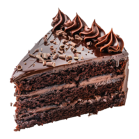 A Delicious Slice of Decadent Chocolate Cake with Chocolate Ganache and Swirls png