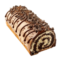 Delicious Chocolate Swirl Ice Cream Cake Roll with Chocolate Chips png