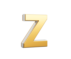 Golden Capital Letter Z Gleams With Sleek Modern Design Bold Font With Sharp Edges 3D Illustration png