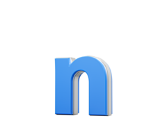 Blue Small Letter n Alphabet n Gleams With Its Sleek Modern Design With Sharp Edges 3D Illustration png