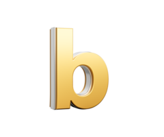 Shiny Golden Small Letter b Gleams With Its Sleek Modern Design With Sharp Edges 3D Illustration png