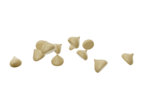 3D Illustration of Scattered Creamy Chocolate Chips or Morsels png