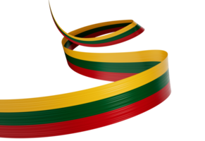 3d Flag Of Lithuania 3d Shiny Waving Lithuania Ribbon Flag On 3d Illustration png