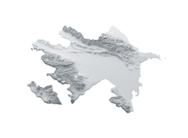 Azerbaijan Map Gray And Shaded Relief Textured Map 3D Illustration png