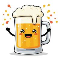 Cute Beer Characters Having Fun at Party with Cheers Celebration vector
