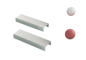 3D Illustration of Two Parallel Metallic Staple Pin Blocks Resting png