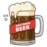 National Beer Day Cheers with Smiling Beer Mug and Party Fun vector