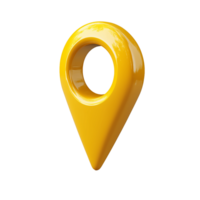 A Vibrant Yellow 3D Location Pointer Icon. Modern Design for Navigation and GPS Applications png