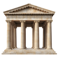 3D Ancient Greek Temple With Columns On Transparent Background png