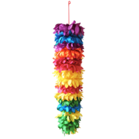 a rainbow colored pinata hanging from a string transparent background png