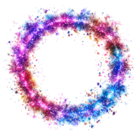 a colorful circle made of sparkles on a transparent background png