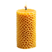 Glowing Yellow Wax Candles in Various Sizes Transparent Background png