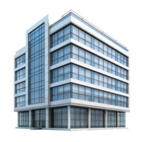 3d rendering of a modern office building isolate on transparent background png