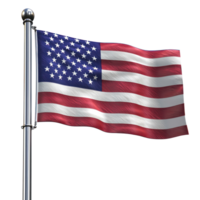 Cross with american flag waving in the wind isolate on transparent background png