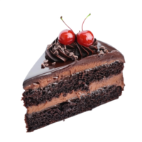 Slice Chocolate Cake isolate on transparent background png