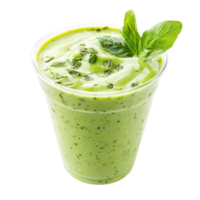 Green Yogurt Smoothie isolate on transparent background png