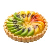 a fruit tart with kiwi, mango and other fruit png