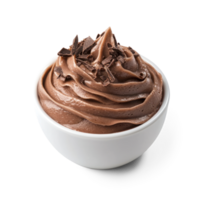 chocolate frosting in a bowl on a transparent background png