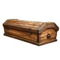 a wooden casket on a transparent background png