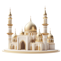A 3D Islamic decoration for Eid al adha side view isolate on transparent background png