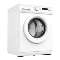 3D Front Load Washing Machine With Digital Display On Transparent Background png