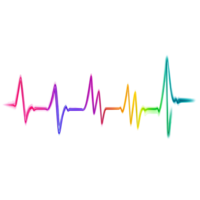 3D Heart With Pink And Blue Lines On Transparent Background png