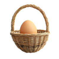 3D Egg In A Wicker Basket On Transparent Background png