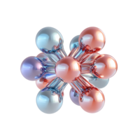3D Rendering of a Molecule with Multiple Spheres on Transparent Background png
