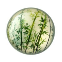 Shiny Green Globe With Foliage Inside On Transparent Background png