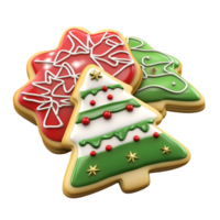 3D Baked tree Cookie with Embossed Star Pattern on Transparent Background png