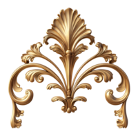 3D Elegant Gold Railing With Intricate Ornate Patterns On Transparent Background png