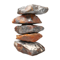 3D Realistic Stack Of Rocks On Transparent Background png