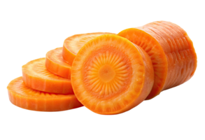 Slices of carrot soap isolated with transparent background. png