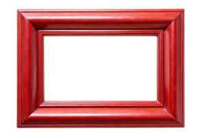 Red rectangular photo frame isolated with transparent background. png
