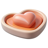 Nested heart shapes 3d render isolated on transparent png