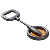 Metal detector toy 3d render isolated on transparent png