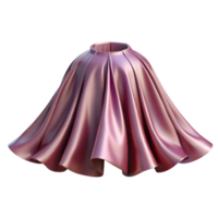 Flowing pink skirt 3d render isolated on transparent png
