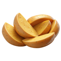 A pile of slices of cheese png
